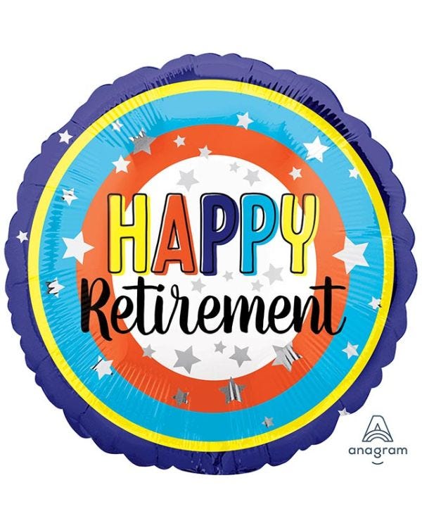 Happy Retirement Circles Balloon - 18&quot; Foil