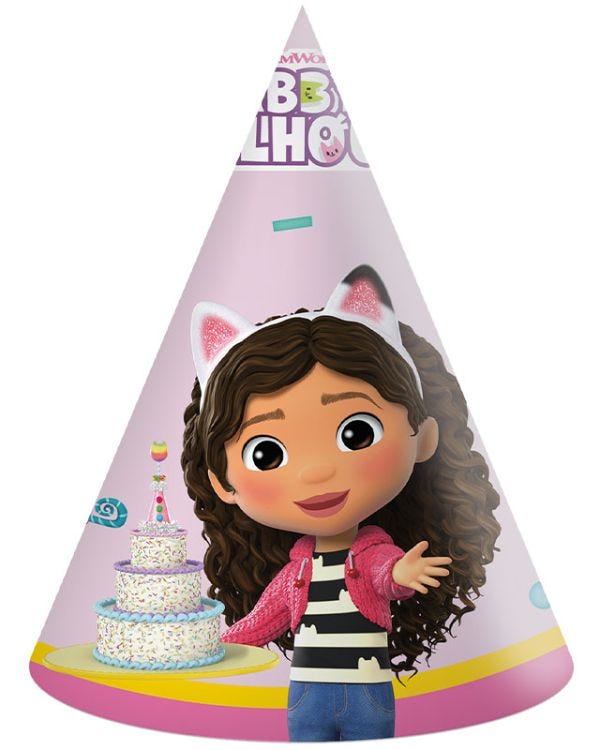 Gabby&#039;s Dollhouse Paper Party Hats 6pk)
