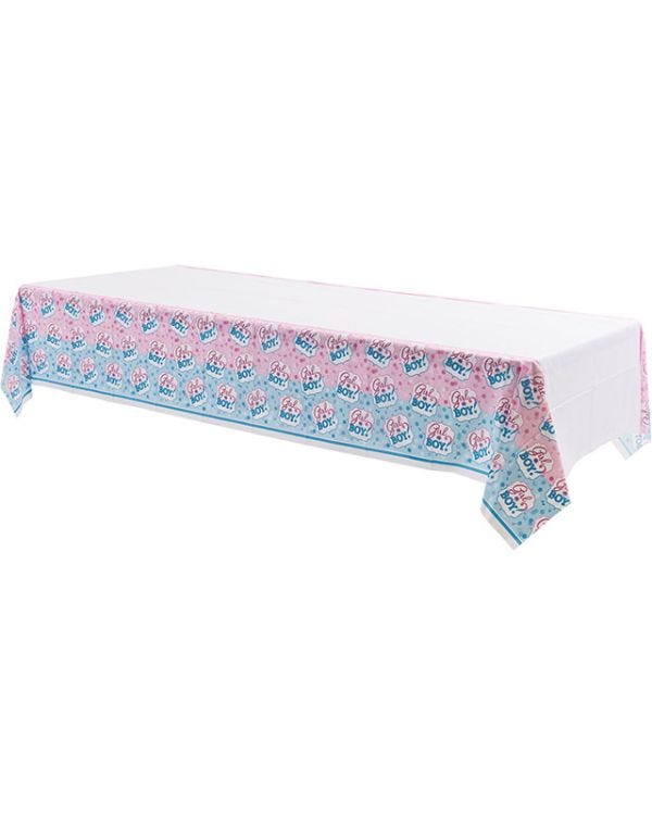 Gender Reveal Plastic Table Cover - 1.4m x 2.6m