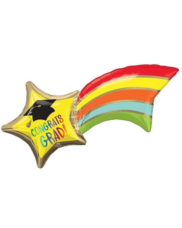 Rainbow Grad Shooting Star Supershape Balloon - 27&quot; x 22&quot; Foil