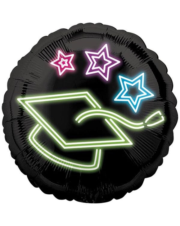 Neon Graduation Cap Balloon - 18&quot; Foil