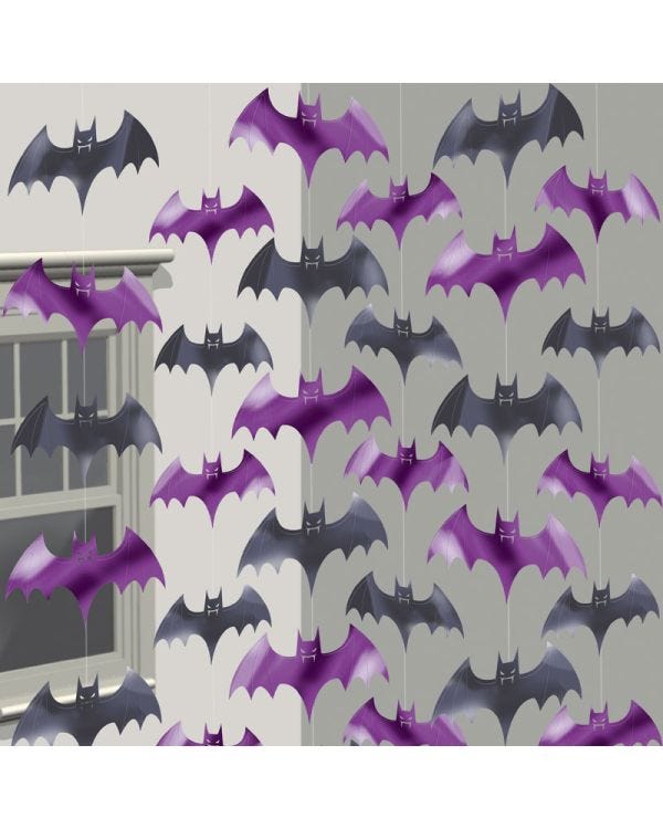 Bat String Halloween Decoration - 2m (6pk)
