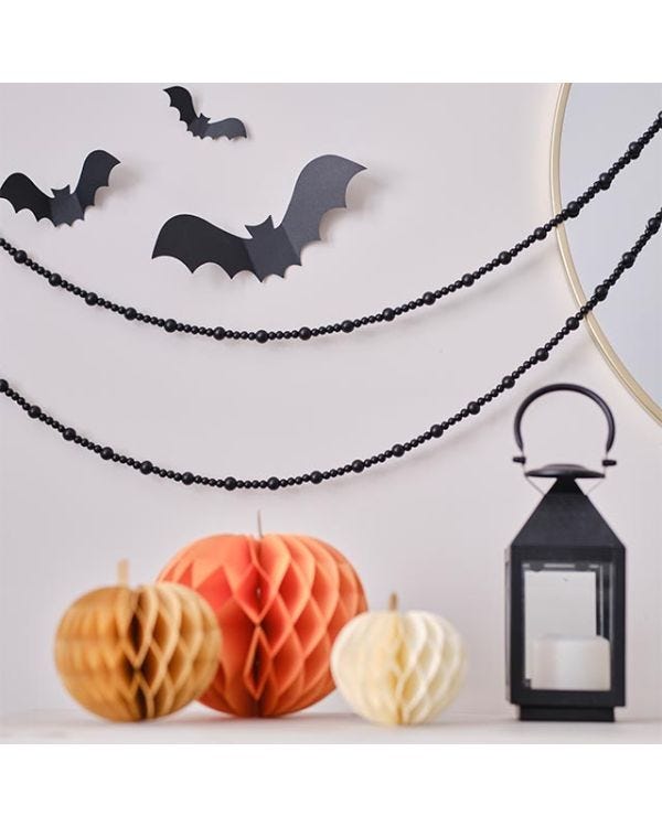 Black Wooden Beads Garland