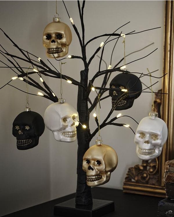 Skull Tree Decorations (3pk)