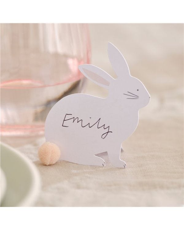 Hey Bunny with Pom Poms Place Cards