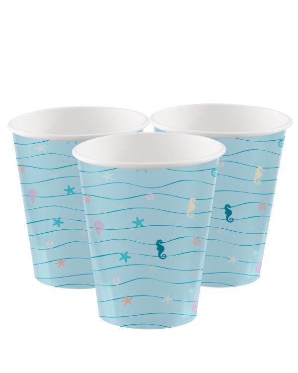 Mermaid Tales Paper Cups - 250ml (8pk)