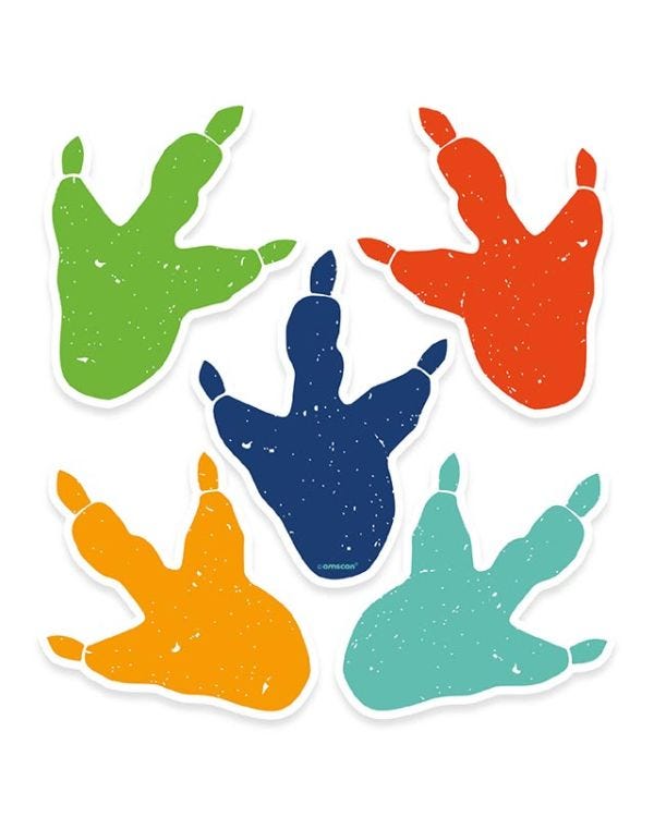 Dino-Mite Floor Stickers - 10cm x 13cm (2pk)