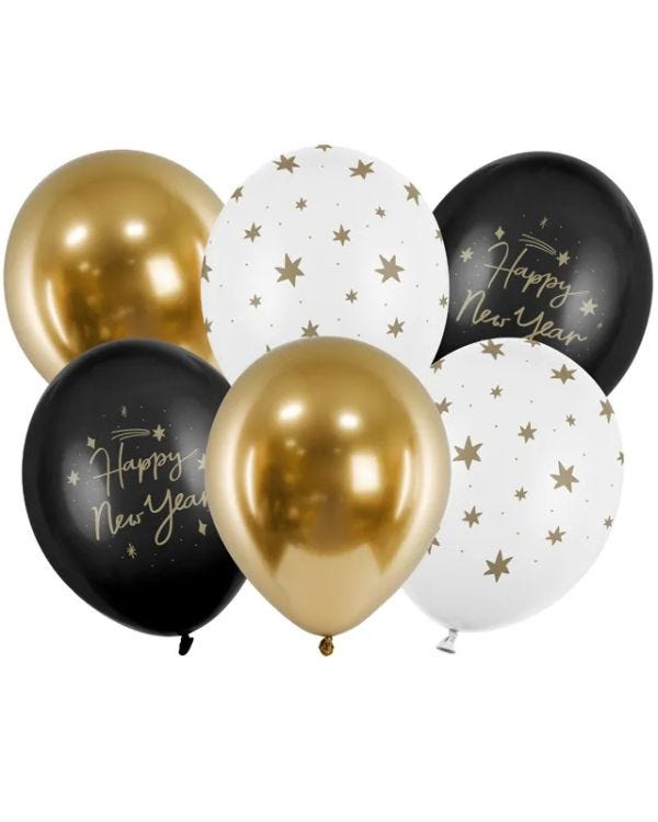 Happy New Year Mix Latex Balloons - 11&quot; (6pk)