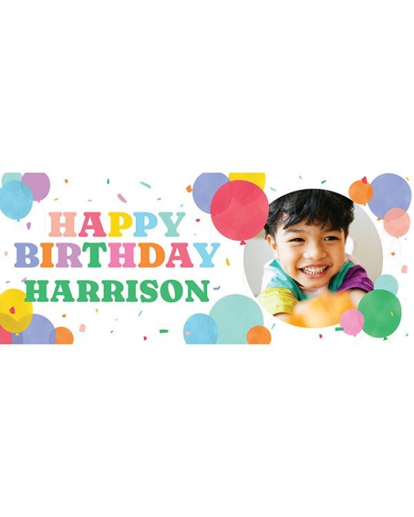 Birthday Balloons Personalised Banner 