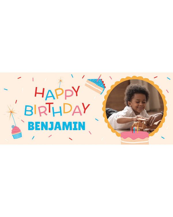 Birthday Cake Happy Birthday Personalised Banner