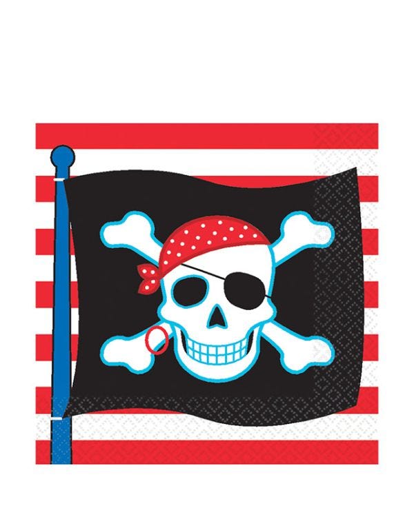 Pirate Skull Paper Napkins - 33cm (16pk)