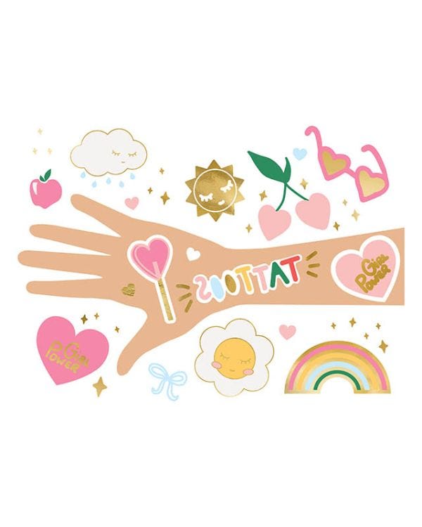 Fun Foral Brights Tattoos (14pk)