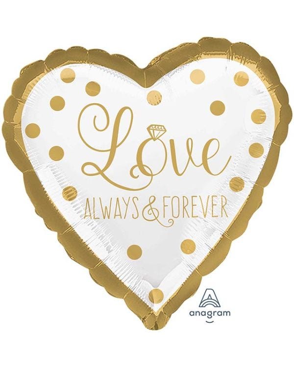 Always &amp; Forever Gold Wedding Balloon - 18&quot; Foil
