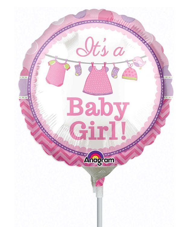 With Love Baby Girl Mini Balloon - 9&quot; Foil