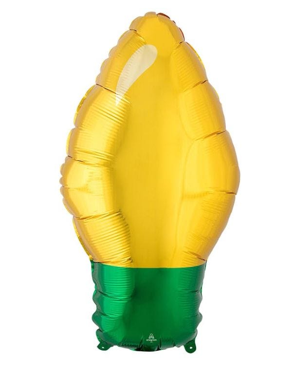 Gold Christmas Light Bulb Balloon - Foil