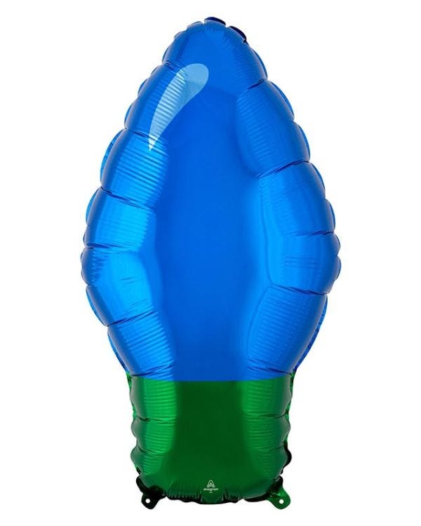 Green Christmas Light Bulb Foil Balloon