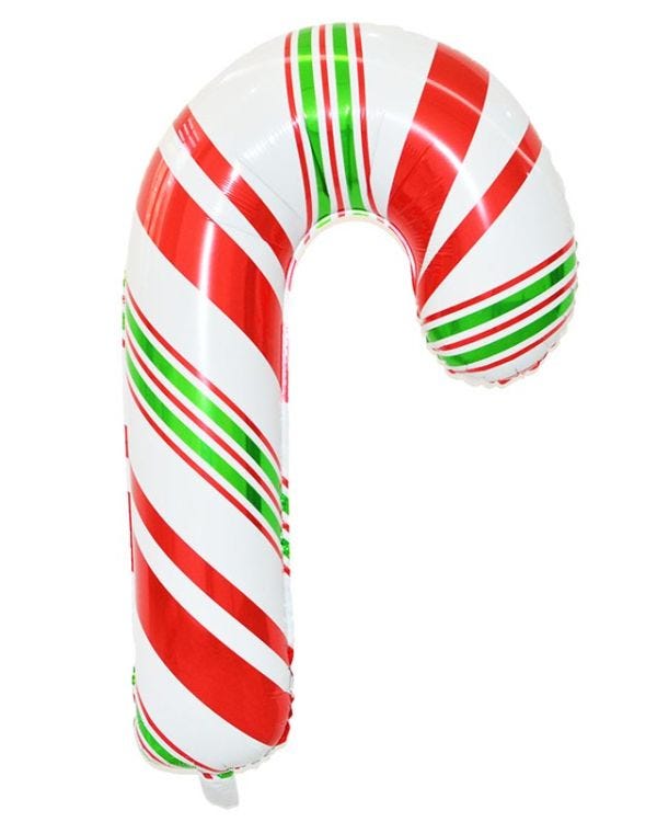 Candy Cane Supershape Balloon - 18&quot; x 31&quot; Foil
