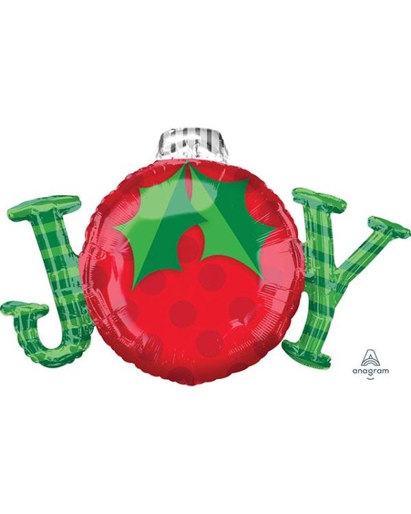 JOY Bauble Supershape Balloon - 31&quot; x 23&quot; Foil