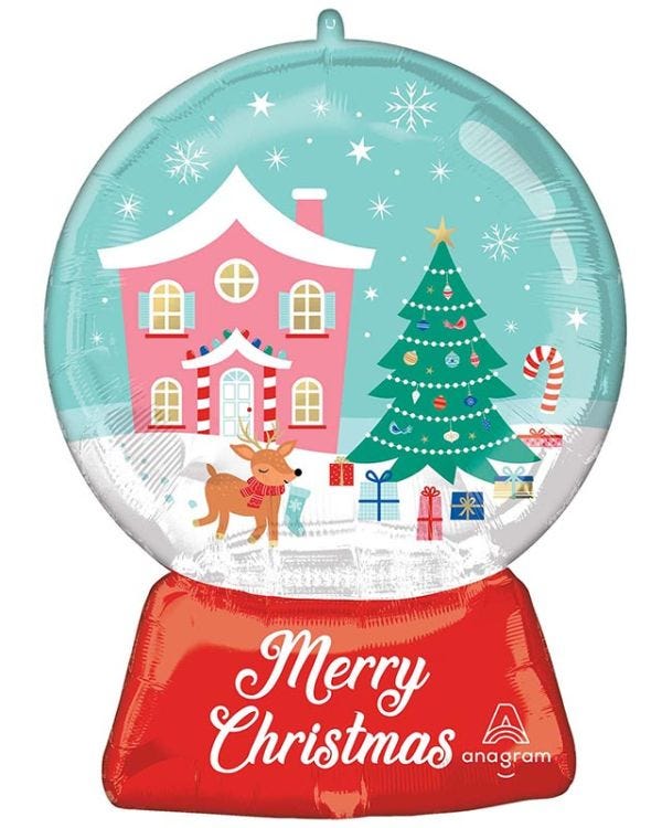 Christmas Wonderland Snowglobe Supershape Balloon - 27&quot; x 20&quot; Foil