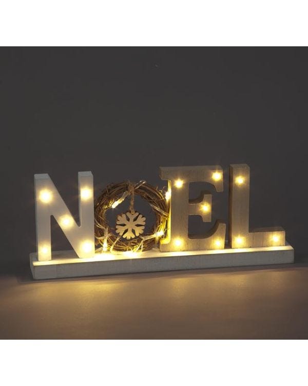 Wooden Noel LED Sign - 12cm