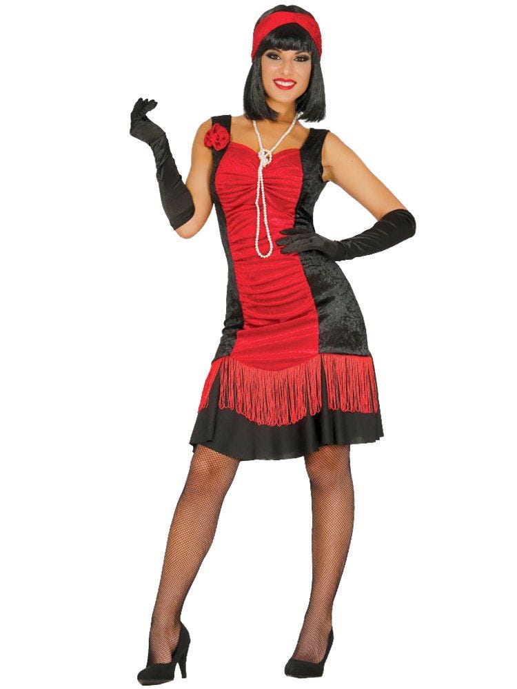 schade zanger inval Charleston Red Flapper Dress - Adult Costume | Party Delights