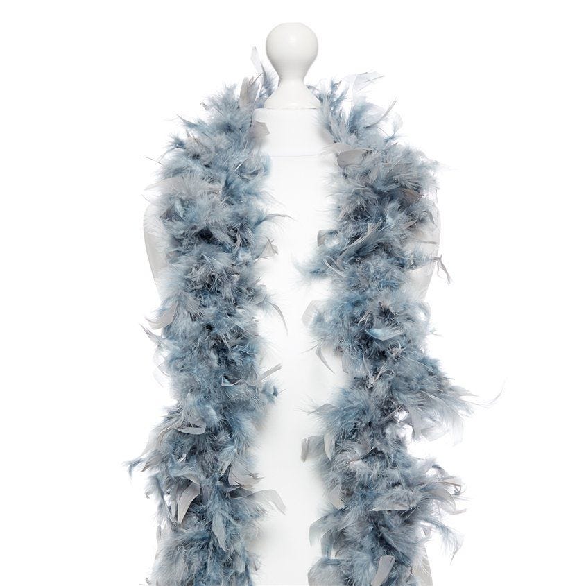 Deluxe Grey Feather Boa -180cm | Party Delights