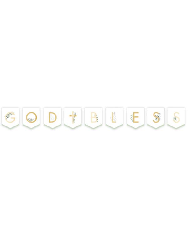 Botanical Celebration 'God Bless' Paper Banner - 1.6m