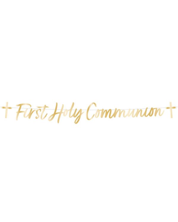 Botanical Celebration 'First Holy Communion' Paper Banner - 1.6m
