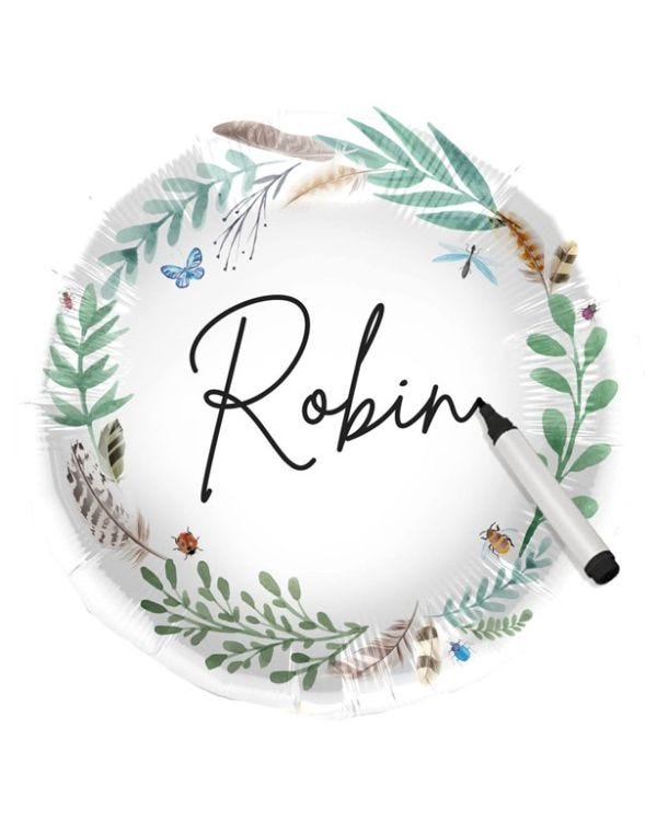 Nature White Personalisable Foil Balloon - 18
