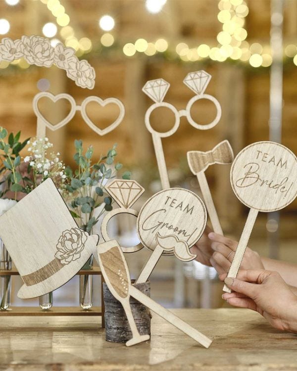 Rustic wedding photo booth props on sale