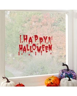Bloody Happy Halloween Gel Window Cling