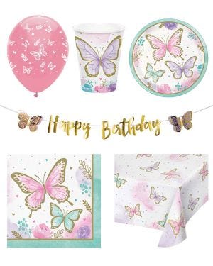 Butterfly Shimmer Deluxe Party Pack for 8