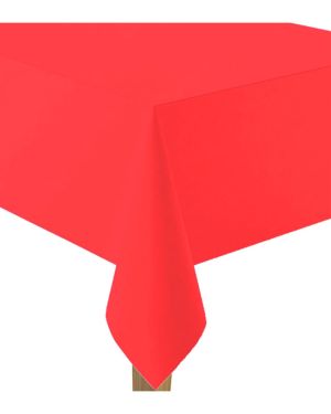 Red Plastic Table Cover - 2.8m x 1.4m