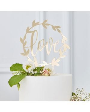 Gold Love Acrylic Cake Topper