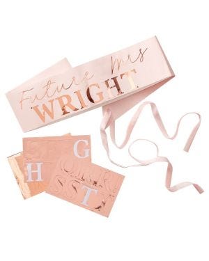 Hen Party Rose Gold Customisable Sash