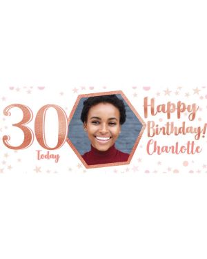 30th Birthday Glitz &amp; Glamour Personalised Banner