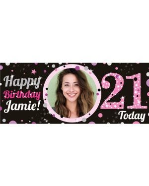 21st Birthday Pink Celebration Banner