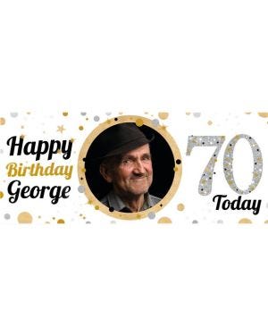 70th Birthday Sparkling Celebration Banner