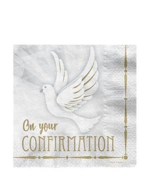 Confirmation Dove Paper Napkins - 33cm (16pk)