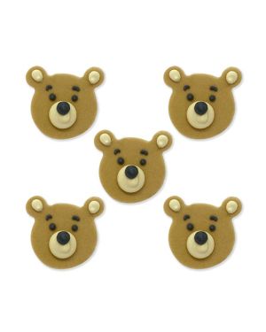 Teddy Bear Face Sugar Cake Toppers