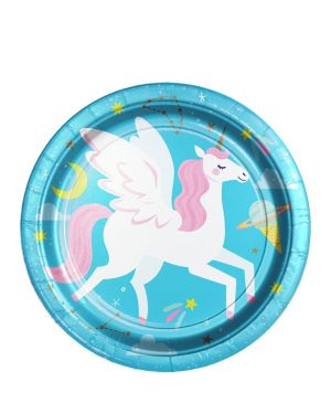 Unicorn Galaxy Paper Dessert Plates - 18cm (8pk)