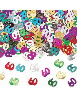 Multicoloured 60th Birthday Confetti (14g pack)