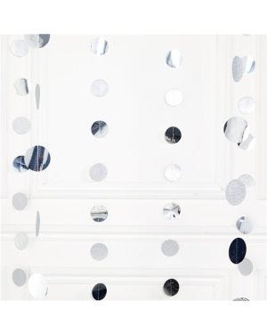 Silver Glitter Hanging String Decorations - 2.1m (6pk)