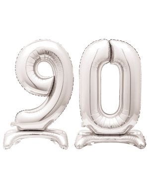 Silver 90 Standing Balloon Kit - 30&quot; Foil
