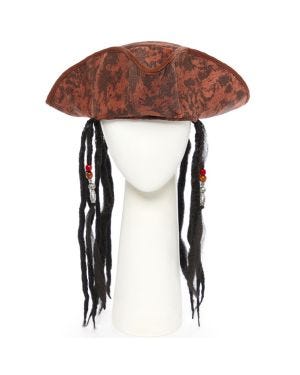 Deluxe Pirate Hat with Hair