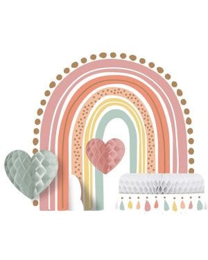 Boho Rainbow Honeycomb Centrepiece - 24cm