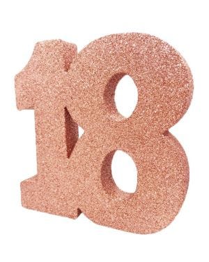 Age 18 Rose Gold Glitter Table Decoration