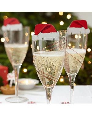 Santa Hat Glass Decorations (10pk)