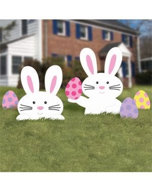 Easter Bunny Lawn Signs - 40cm (5pk)