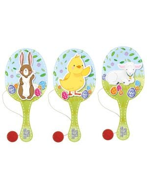 Easter Wooden Paddle Bat - 22cm Assorted Designs